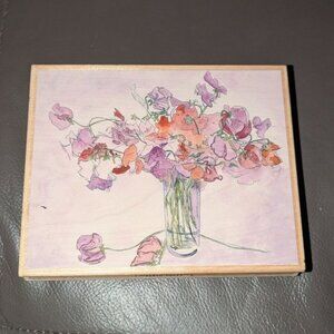 Stamps Happen Rubber Wood Mounted Patricia Giggs Sweet Peas Vase Flowers Stamp